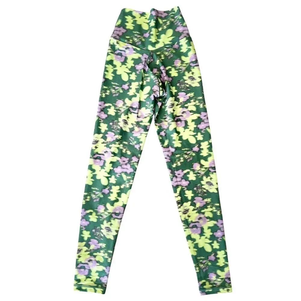 Aerie NWT size S Real Me hi-rise 7/8 leggings green floral by Offline